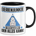 Serienjunkie Tasse Geschenk für Serienjunkie Der Mann Der Alles Kann Geschenkidee zum Geburtstag Schwarz Trendation
