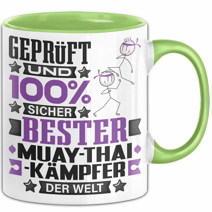 Muay-Thai-Kämpfer Geschenk Lustiger Spruch für Muay-Thai-Kämpfer Geschenkidee Bester Muay-Thai-Kämpfer Der Welt Grün Trendation