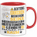 Reitstundenlehrer Geschenk Tasse Lustiger Spruch Erheben Sie Sich Der Reitstundenlehrer Betritt den Raum Rot Trendation