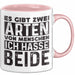 Humor Tasse Geschenk Es Gibt 2 Arten Von Menschen Ich Hasse Sie Beide Becher Rosa Trendation