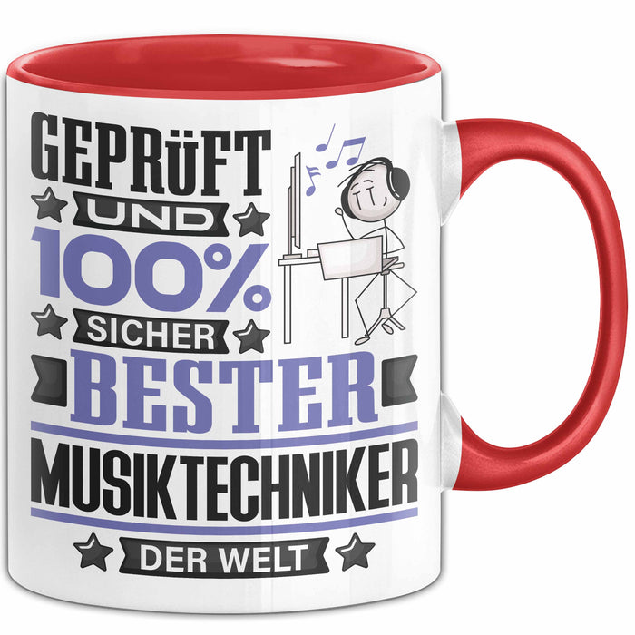 Musiktechniker Geschenk Lustiger Spruch für Musiktechniker Geschenkidee Bester Musiktechniker Der Welt Rot Trendation