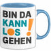 Bürokollege Tasse Geschenk Lustige Geschenkidee Spruch Bin Da Kann Los Gehen Blau Trendation