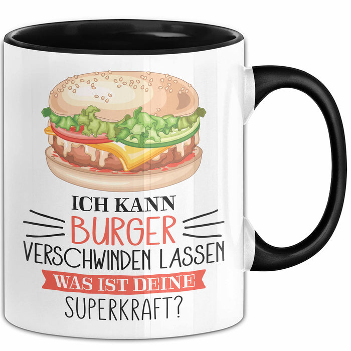Burger-Liebhaber Tasse Geschenk Ich Kann Cheeseburger Verschwinden Lassen Was Ist Deine Superkraft Trendation