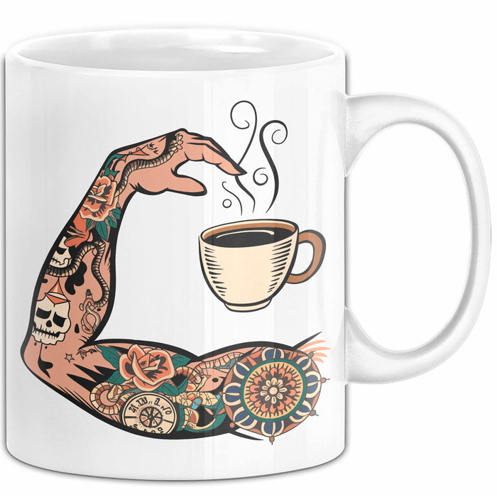 Tattoo Sammler Tasse Geschenkidee für Tinten Fanatiker Weiß Trendation