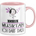 Geschenk für Musikfan Tasse Lustige Geschenkidee Geburtstag Ich Bin Musikfan Ich Darf Das Rosa Trendation