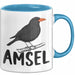 Amsel Vogel Tasse Geschenk Vogelbeobachter Ornithologe Biologe Blau Trendation