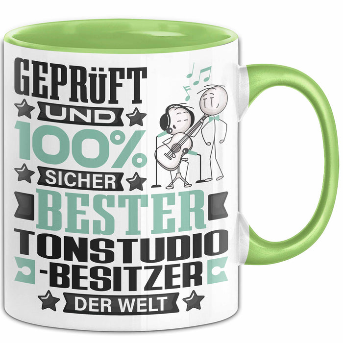 Tonstudio-Besitzer Geschenk Lustiger Spruch für Tonstudio-Besitzer Geschenkidee Bester Tonstudio-Besitzer Der Welt Grün Trendation