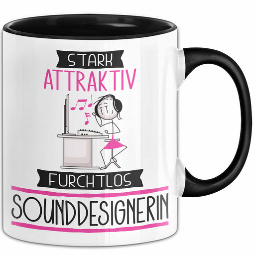 Sounddesignerin Tasse Geschenk Becher Stark Attraktiv Furchtlos Sounddesignerin Lustige Geschenkidee Trendation