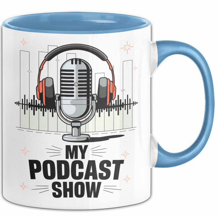 Podcast Gastgeber Tasse Geschenk Lustige Geschenkidee Spruch Für Audio Geschichtenerzähler Blau Trendation