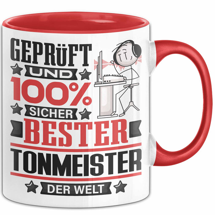Tonmeister Geschenk Lustiger Spruch für Tonmeister Geschenkidee Bester Tonmeister Der Welt Rot Trendation