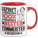 Tonmeister Geschenk Lustiger Spruch für Tonmeister Geschenkidee Bester Tonmeister Der Welt Rot Trendation