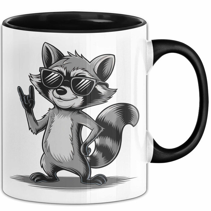 Waschbär Rockmusik Tasse Geschenk für Tiermusikliebhaber Trendation