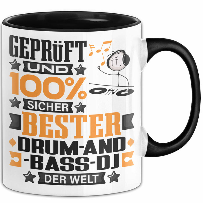 Drum-and-Bass-DJ Geschenk Lustiger Spruch für Drum-and-Bass-DJ Geschenkidee Bester Drum-and-Bass-DJ Der Welt Schwarz Trendation