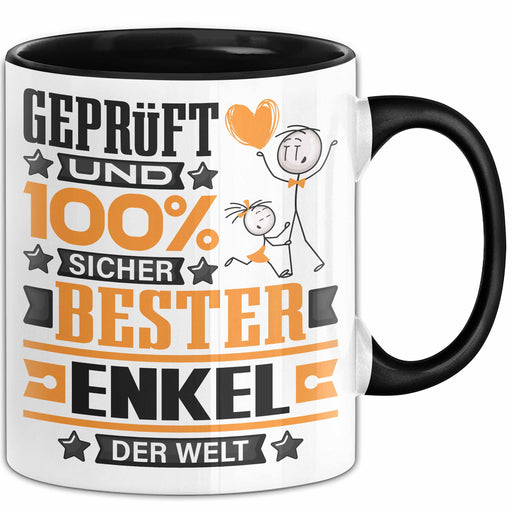 Enkel Geschenk Lustiger Spruch für Enkel Geschenkidee Bester Enkel Der Welt Schwarz Trendation