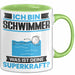 Schwimmer Tasse Geschenk für Schwimmer Geburtstag Lustiger Spruch Kaffee-Becher Was Ist Deine Superkraft Grün Trendation
