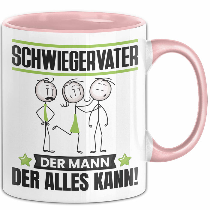 Schwiegervater Tasse Geschenk für Schwiegervater Der Mann Der Alles Kann Geschenkidee zum Geburtstag Rosa Trendation