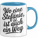 Stefanie Tasse Geschenk Wo Eine Stefanie Ist Ist Auch Ein Weg Geschenkidee Becher mit Name Blau Trendation