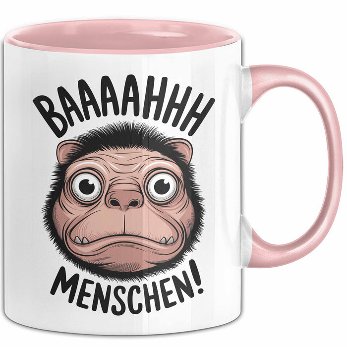 Antisozial Tasse Geschenk Baaahhh Menschen Geschenkidee Lustig Sarkasmus Rosa Trendation