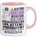 Plattenproduzent Geschenk Tasse Lustiger Spruch Erheben Sie Sich Der Plattenproduzent Betritt den Raum Rosa Trendation