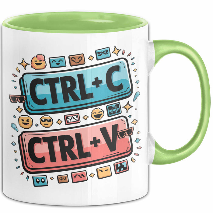 Meme Süchtiger Tasse Geschenkidee für virale Humor Fans Grün Trendation