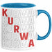 Kurwa Tasse Polen Polska Kaffee-Becher Blau Trendation