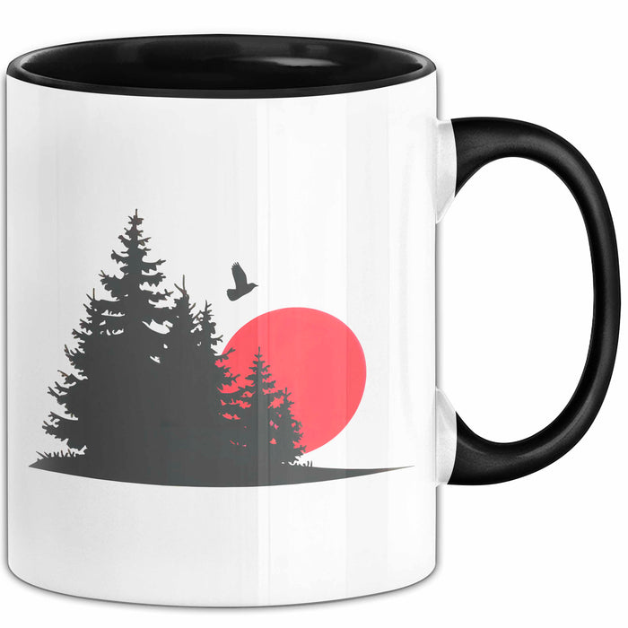 Natur Camping Tasse Geschenk Lustige Geschenkidee Spruch Schwarz Trendation