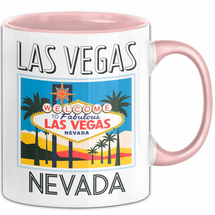 Las Vegas Nevada USA Tasse Geschenk Lustige Geschenkidee Spruch Rosa Trendation