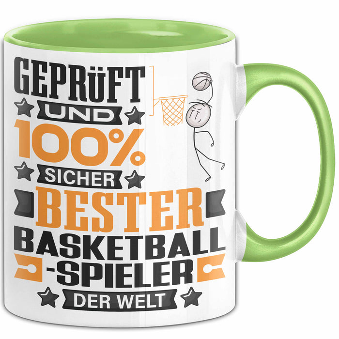 Basketballspieler Geschenk Lustiger Spruch für Basketballspieler Geschenkidee Bester Basketballspieler Der Welt Grün Trendation