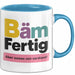 Schüler Abschluss Tasse Geschenk Lustige Geschenkidee Spruch Bam Fertig Blau Trendation