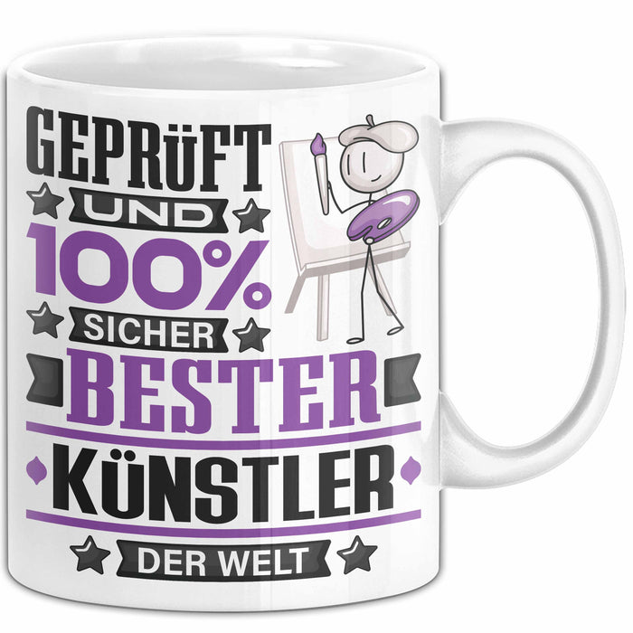 Künstler Geschenk Lustiger Spruch für Künstler Geschenkidee Bester Künstler Der Welt Weiß Trendation