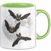 Halloween Tasse Geschenk Fledermäuse Vollmond Grafik Geschenkidee Grün Trendation