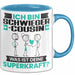 Schwiegercousin Tasse Geschenk für Schwiegercousin Geburtstag Lustiger Spruch Kaffee-Becher Was Ist Deine Superkraft Blau Trendation