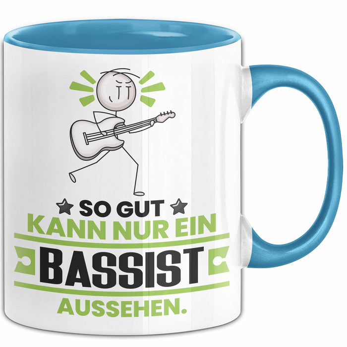 Bassist Geschenk Tasse So Gut Kann Nur Ein Bassist Aussehen Geschenkidee Kaffee-Becher Blau Trendation