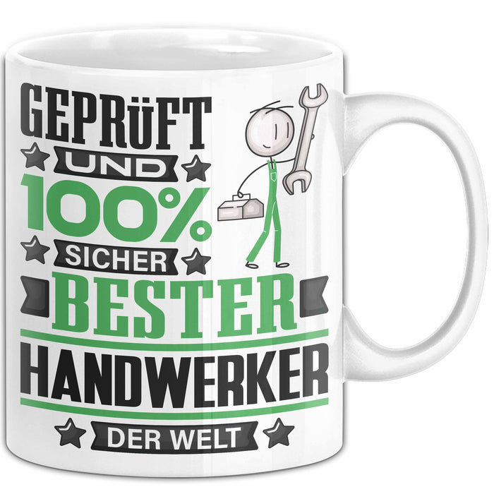 Handwerker Geschenk Lustiger Spruch für Handwerker Geschenkidee Bester Handwerker Der Welt Weiß Trendation