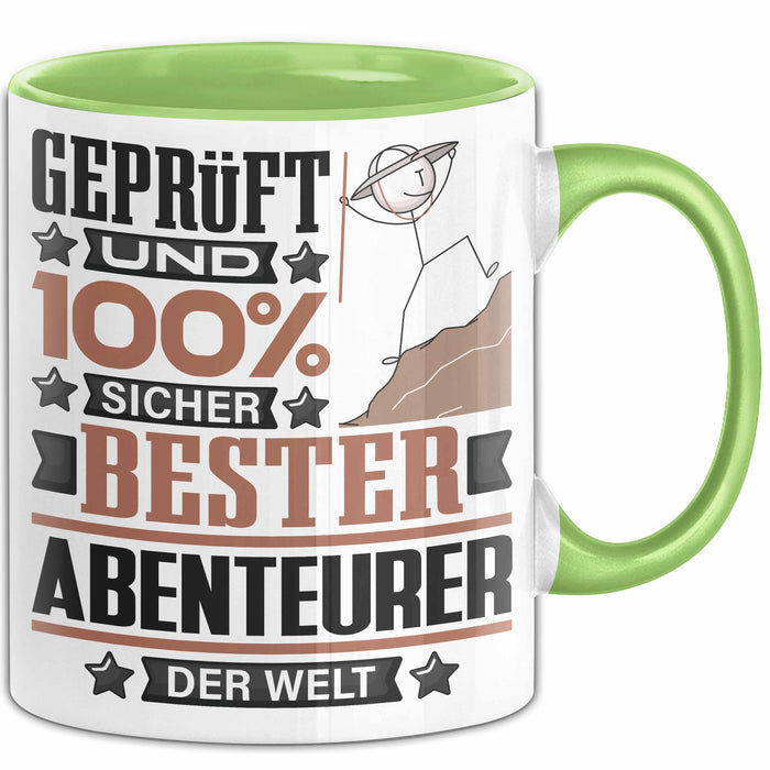 Abenteurer Geschenk Lustiger Spruch für Abenteurer Geschenkidee Bester Abenteurer Der Welt Grün Trendation