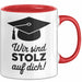 Schüler Abschluss Tasse Geschenk Lustige Geschenkidee Spruch Wir Sind Stolz Auf Dich Rot Trendation