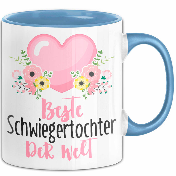 Schwiegertochter Tasse Geschenk Spruch Beste Schwiegertochter Der Welt Becher Blau Trendation