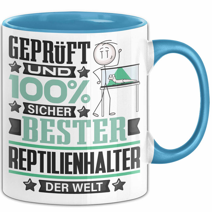 Reptilienhalter Geschenk Lustiger Spruch für Reptilienhalter Geschenkidee Bester Reptilienhalter Der Welt Blau Trendation