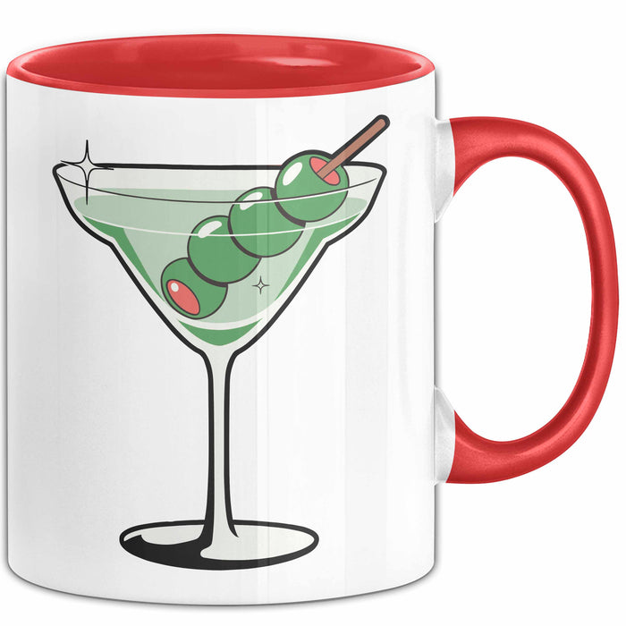 Cocktail Liebhaber Tasse Geschenkidee für Mixologie Fan Rot Trendation