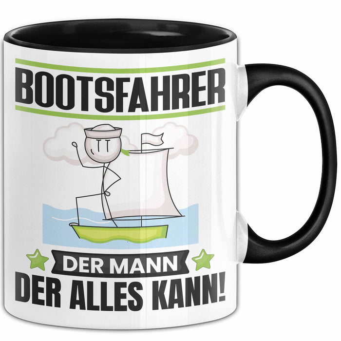 Bootsfahrer Tasse Geschenk für Bootsfahrer Der Mann Der Alles Kann Geschenkidee zum Geburtstag Schwarz Trendation