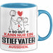 Stiefvater Geschenk Tasse So Gut Kann Nur Ein Stiefvater Aussehen Geschenkidee Kaffee-Becher Blau Trendation