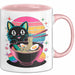 Katzen Tierliebhaber Tasse Geschenk Lustige Geschenkidee Spruch Katze Isst Ramen Nudeln Rosa Trendation