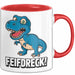Dinosaurier Tasse Geschenk Lustige Geschenkidee Spruch Feifdreck Rot Trendation
