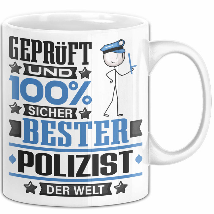 Polizist Geschenk Lustiger Spruch für Polizist Geschenkidee Bester Polizist Der Welt Weiß Trendation