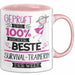 Survival-Trainerin Geschenk Becher Tasse Gott Schuf Alle Menschen Gleich Nur Die Besten Durfeten Survival-Trainerin Werden Geschenkidee Lustig Rosa Trendation