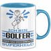 Golfer Geschenk Tasse Ich Bin Golfer Aber Sag Doch Einfach Superheld Lustige Geschenkdiee für Golfer Kaffee-Becher Blau Trendation