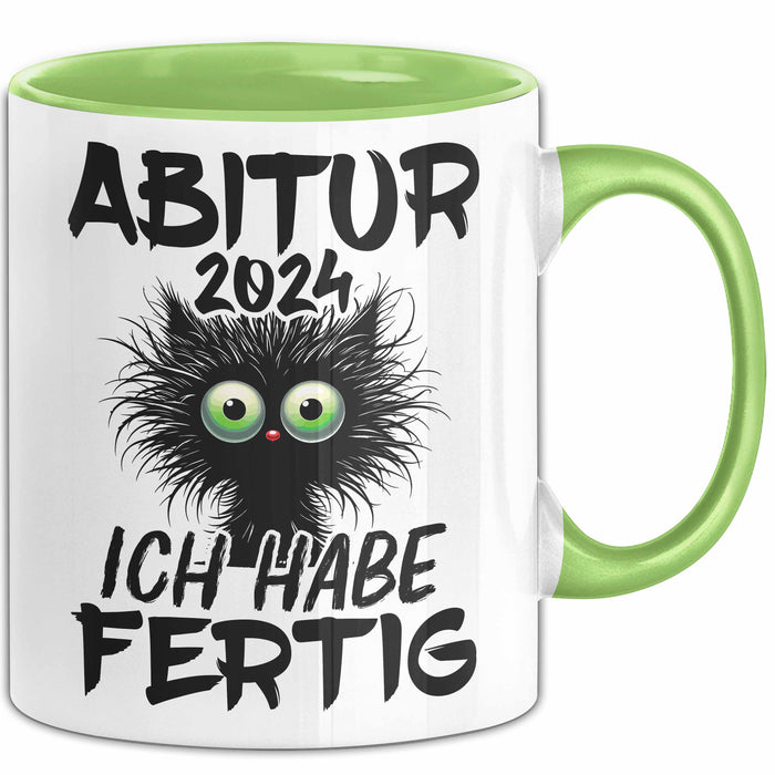 Abitur 2025 Ich Habe Fertig Geschenkidee Tasse Abi Bestanden Geschenk Prüfung Grün Trendation