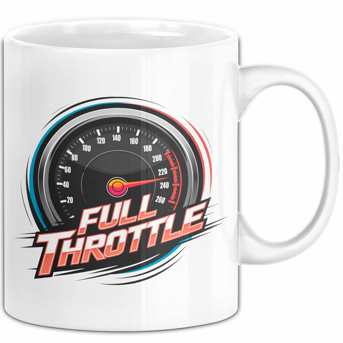 Auto Fan Tasse Geschenkidee Vollgas Schrauber Spruch Geschenkidee Lustig Weiß Trendation