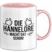 Hannelore Tasse Geschenk Die Hannelore Macht Dat Schon Geschenkidee Becher mit Name Rosa Trendation