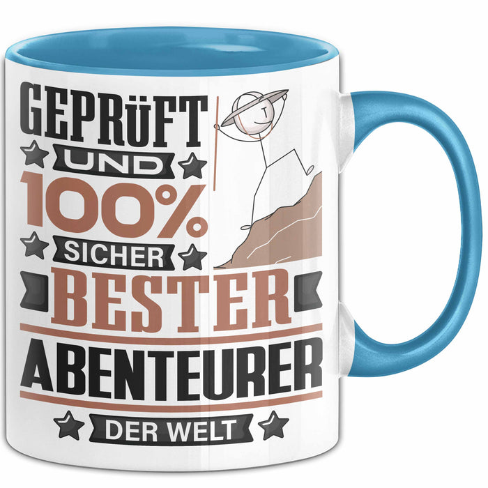 Abenteurer Geschenk Lustiger Spruch für Abenteurer Geschenkidee Bester Abenteurer Der Welt Blau Trendation